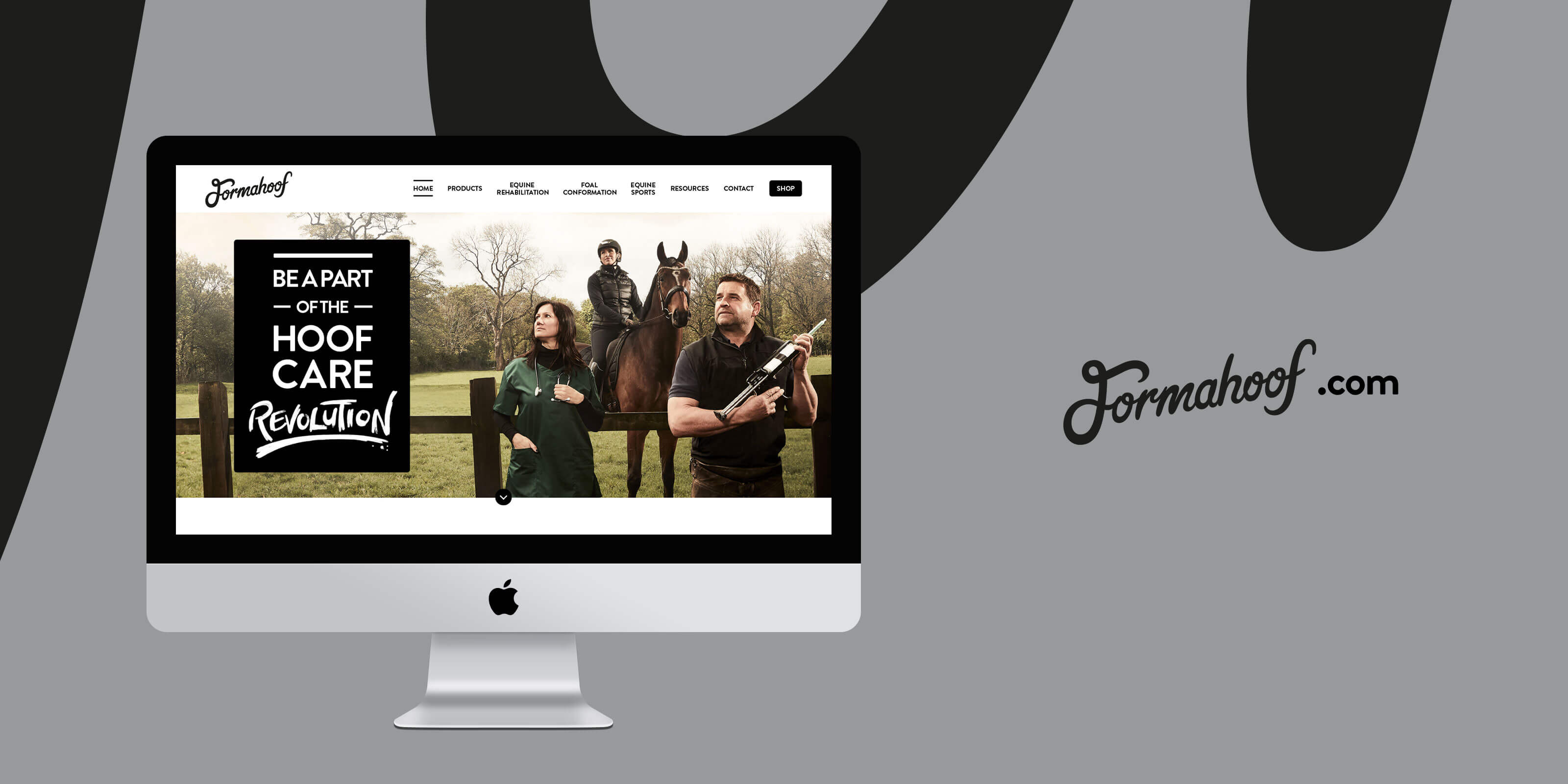 Formahoof website home page on iMac