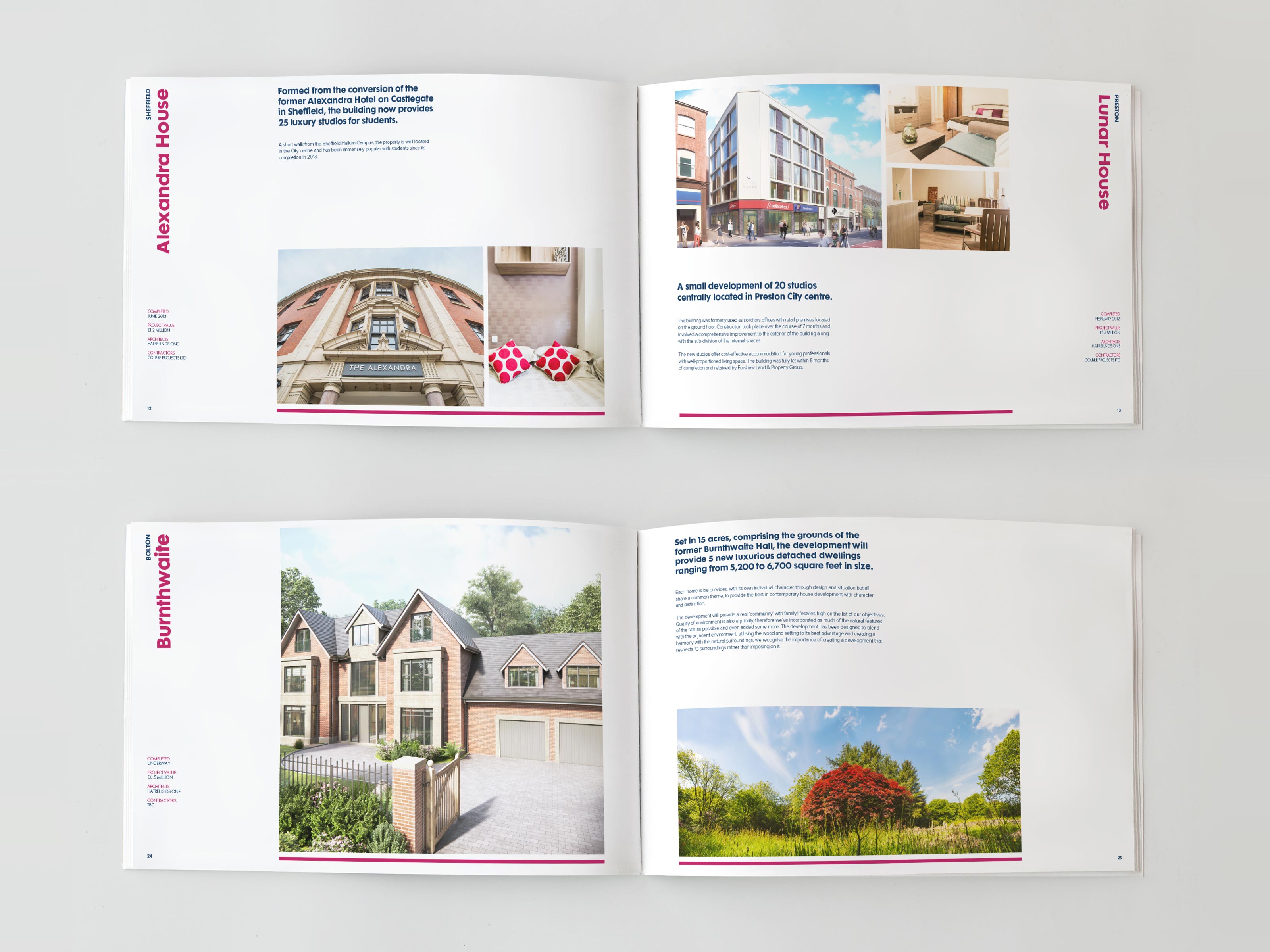 Two spreads from the Forshaw corporate brochure