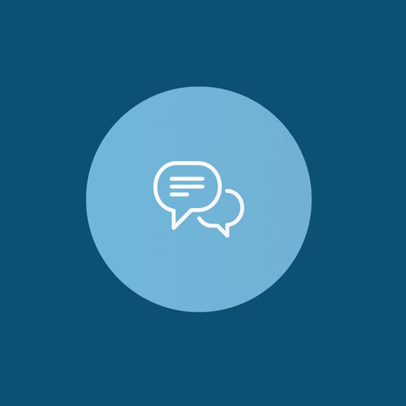 An individual icon used as part of a larger motion graphic in the animation to convey various communication channels