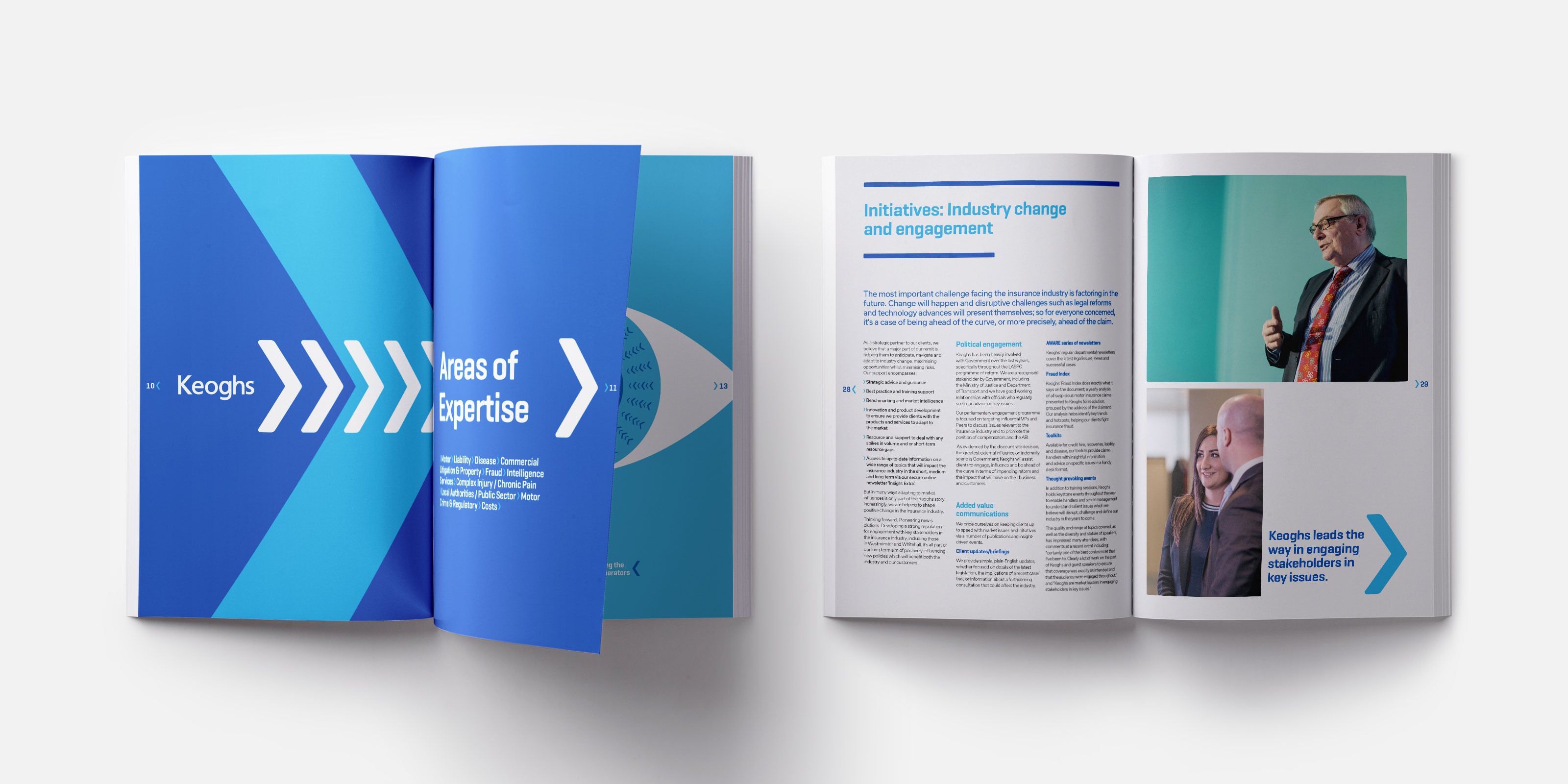 Page spreads from the new corporate brochure