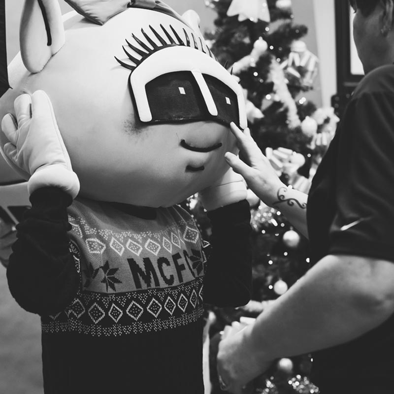 Manchester City mascot, Moonbeam, loved the photoshoot