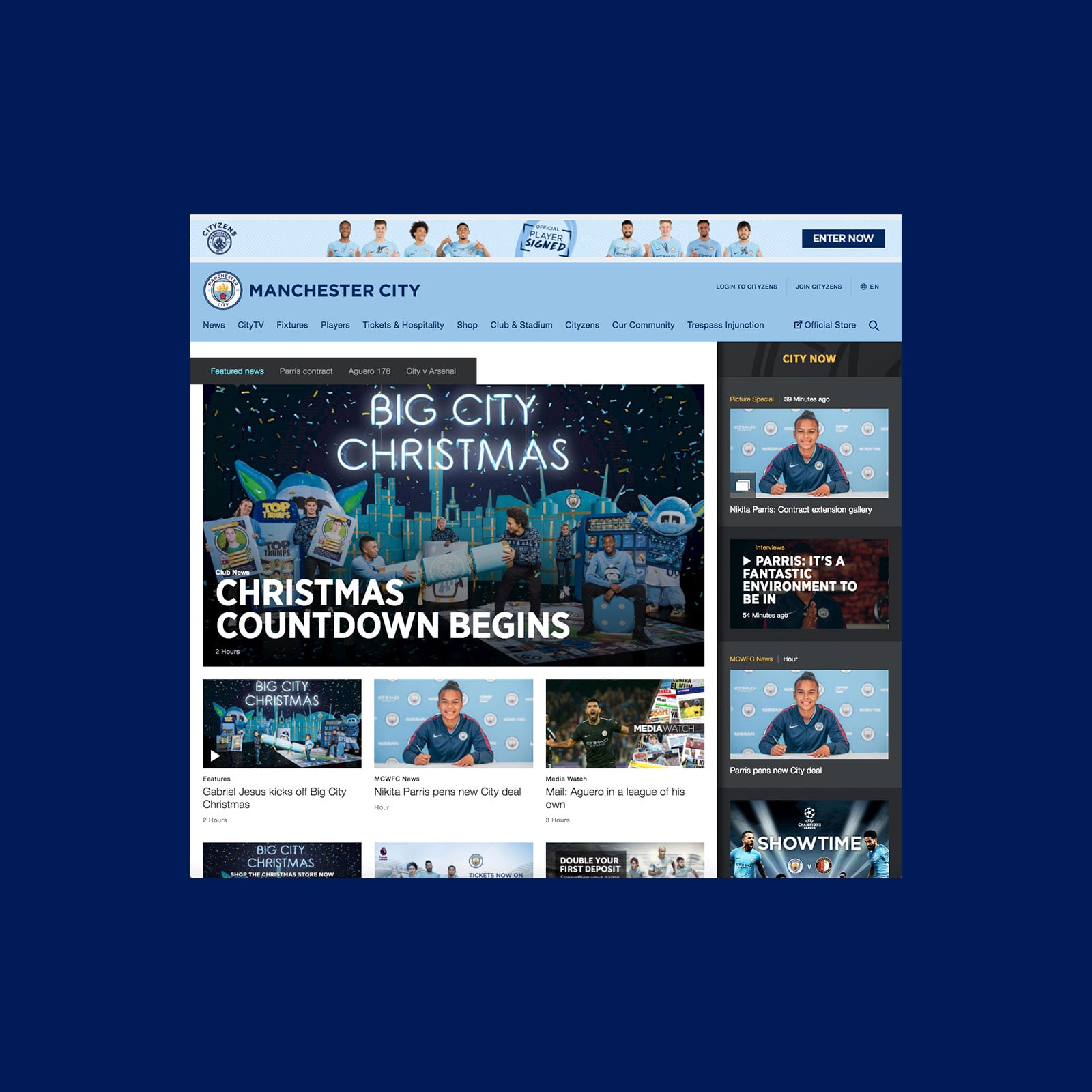 Campaign graphics were produced for the Manchester City website
