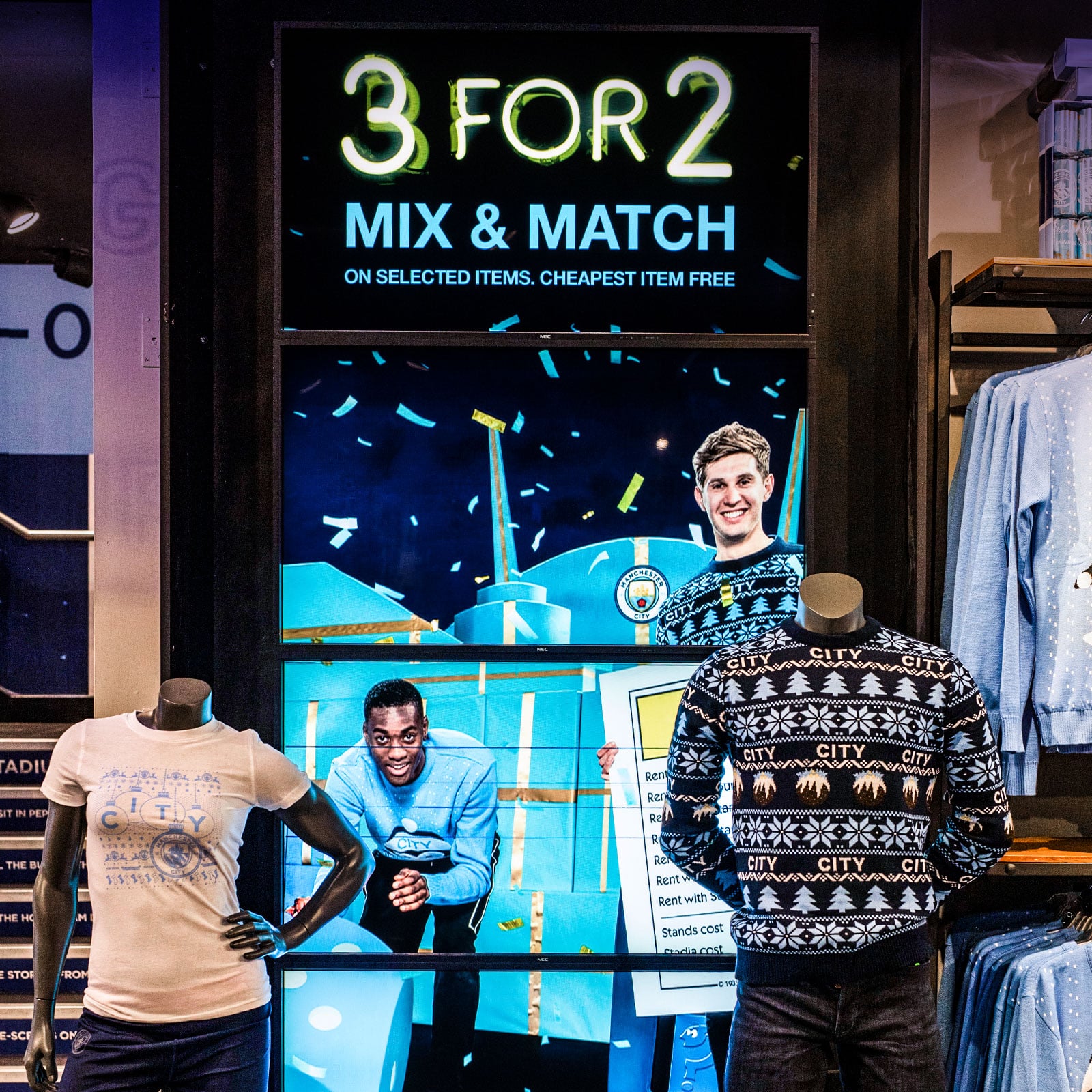 In-store digital graphics for the City store