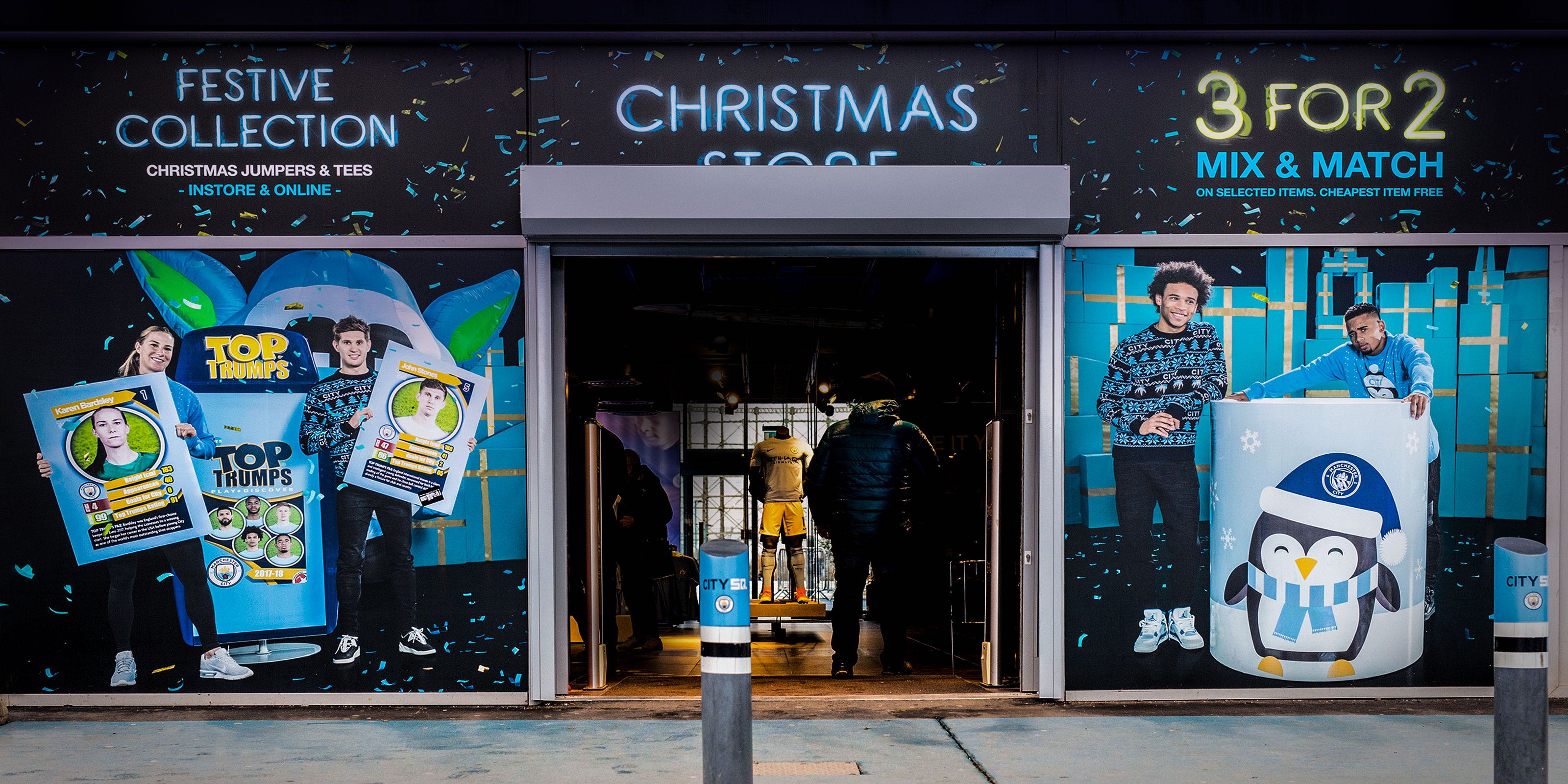 Campaign artwork was produced for the storefront of the City Christmas Store