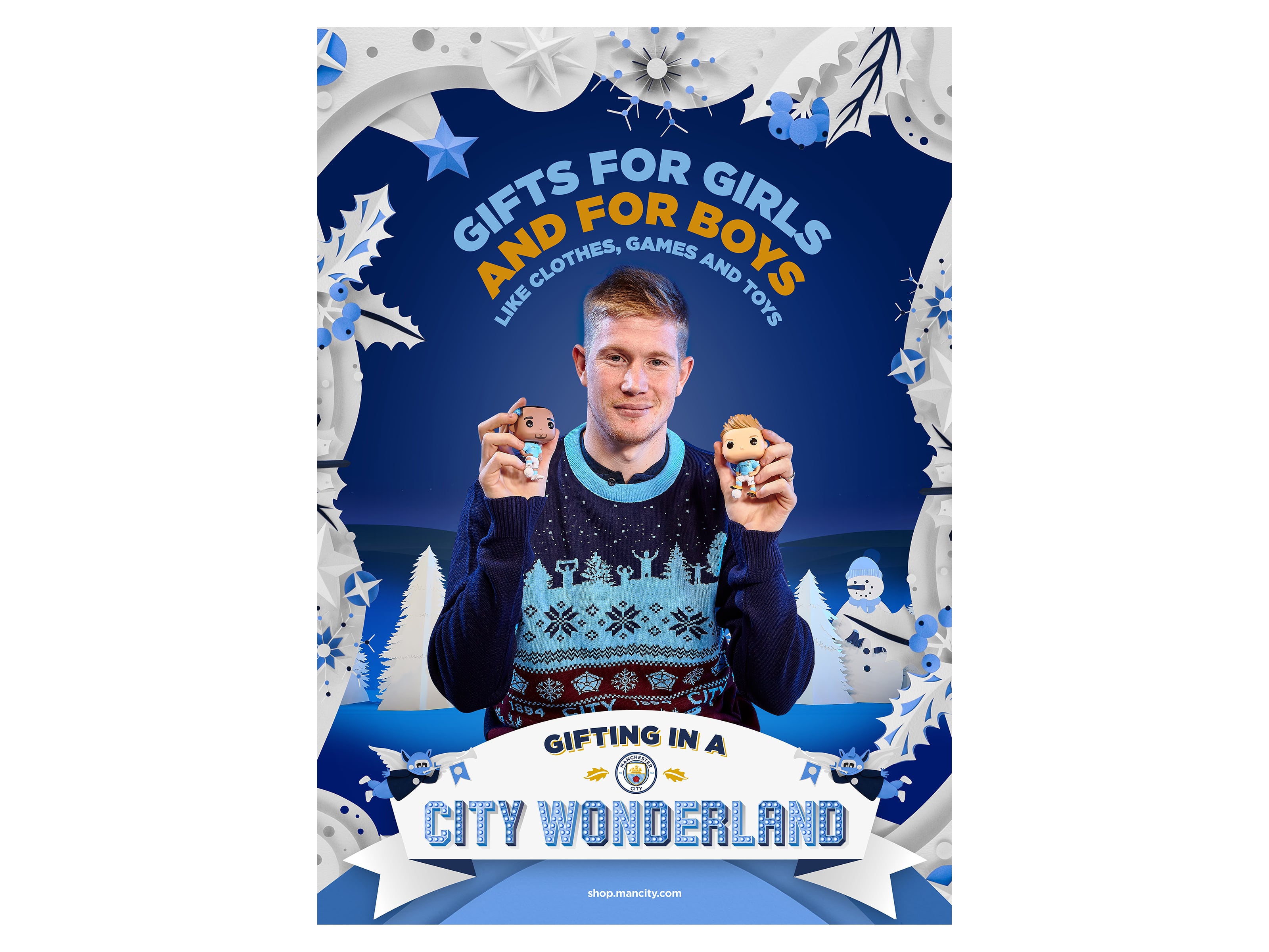 MCFC Christmas 2018 Kevin De Bruyne Poster