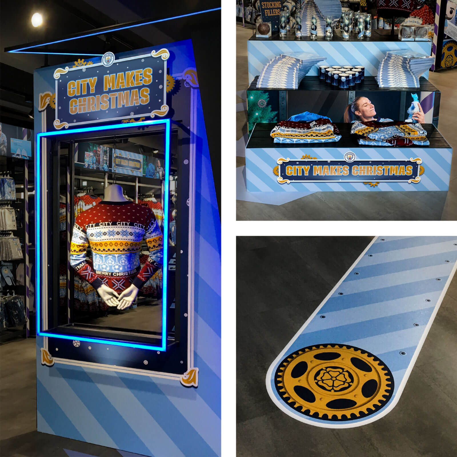 In store campaign graphics inside the City store