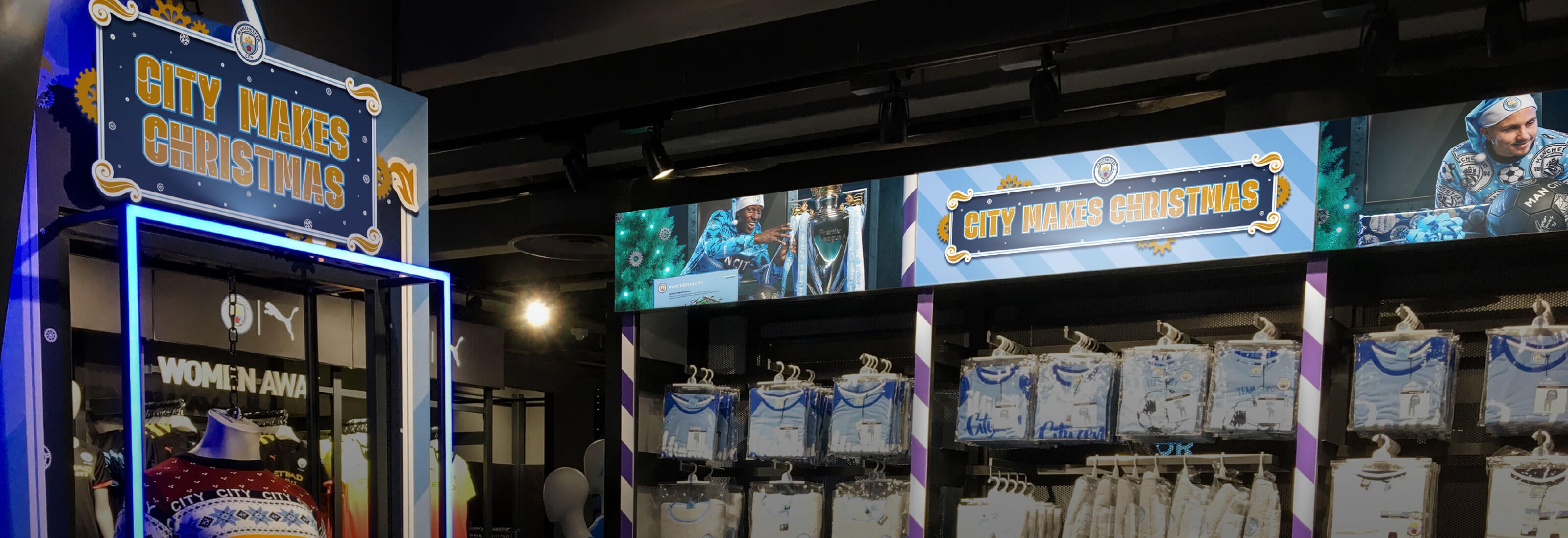In store campaign graphics inside the City store