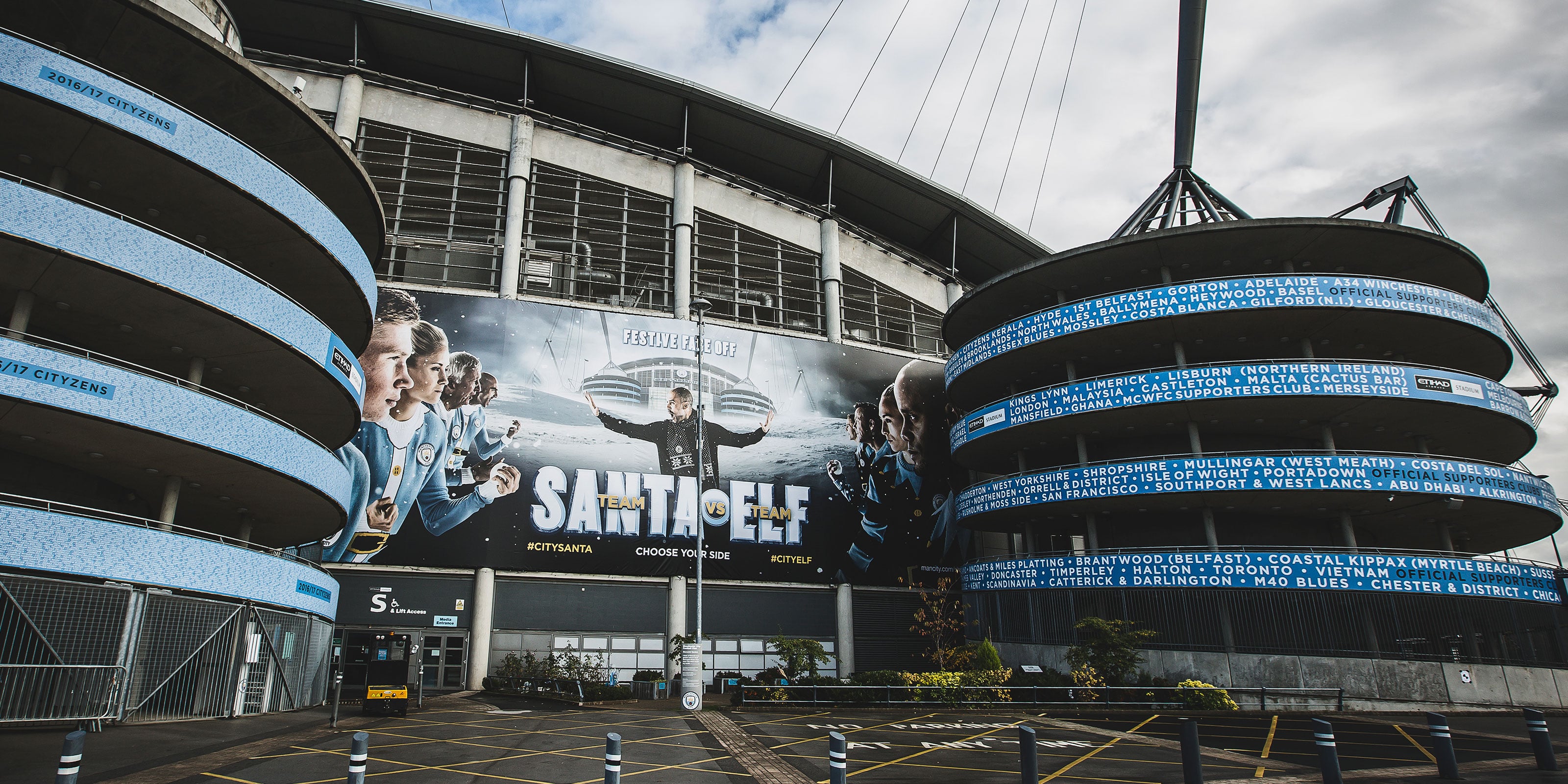 The lead image of the advertising campaign on a 32 metre billboard on the outside of the club’s Etihad Stadium