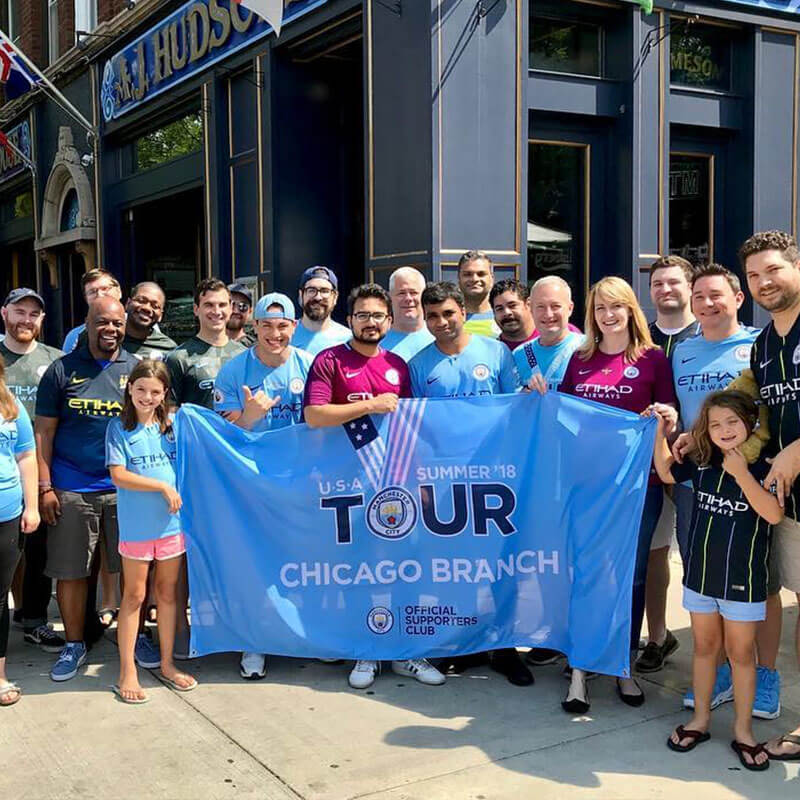 Incidental taken from the cities on tour - fans with Chicago Branch banner