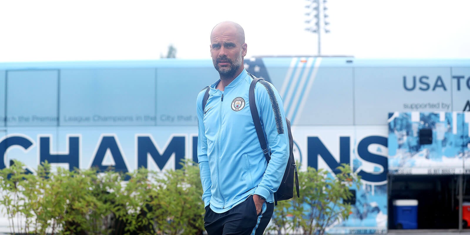 Incidental taken from the cities on tour - Pep departing the US Tour 2018 team bus