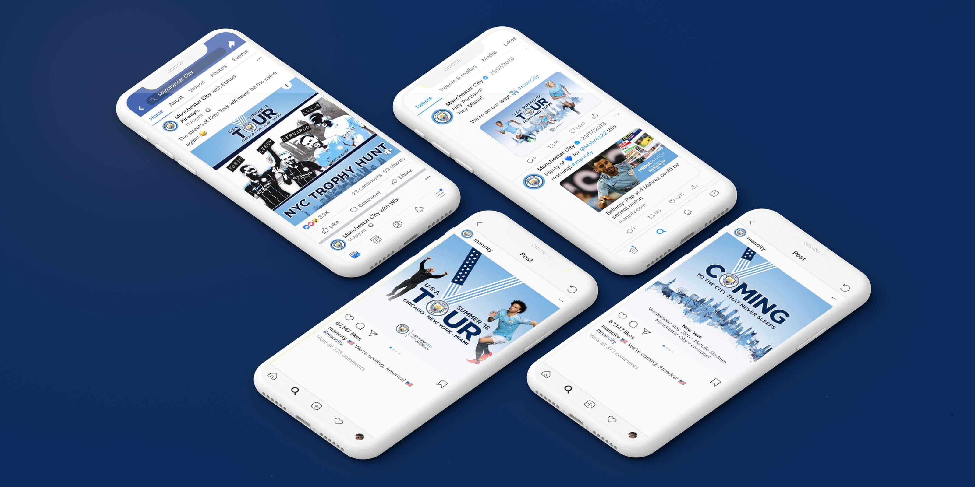 Manchester City USA Summer '18 Tour social media interaction