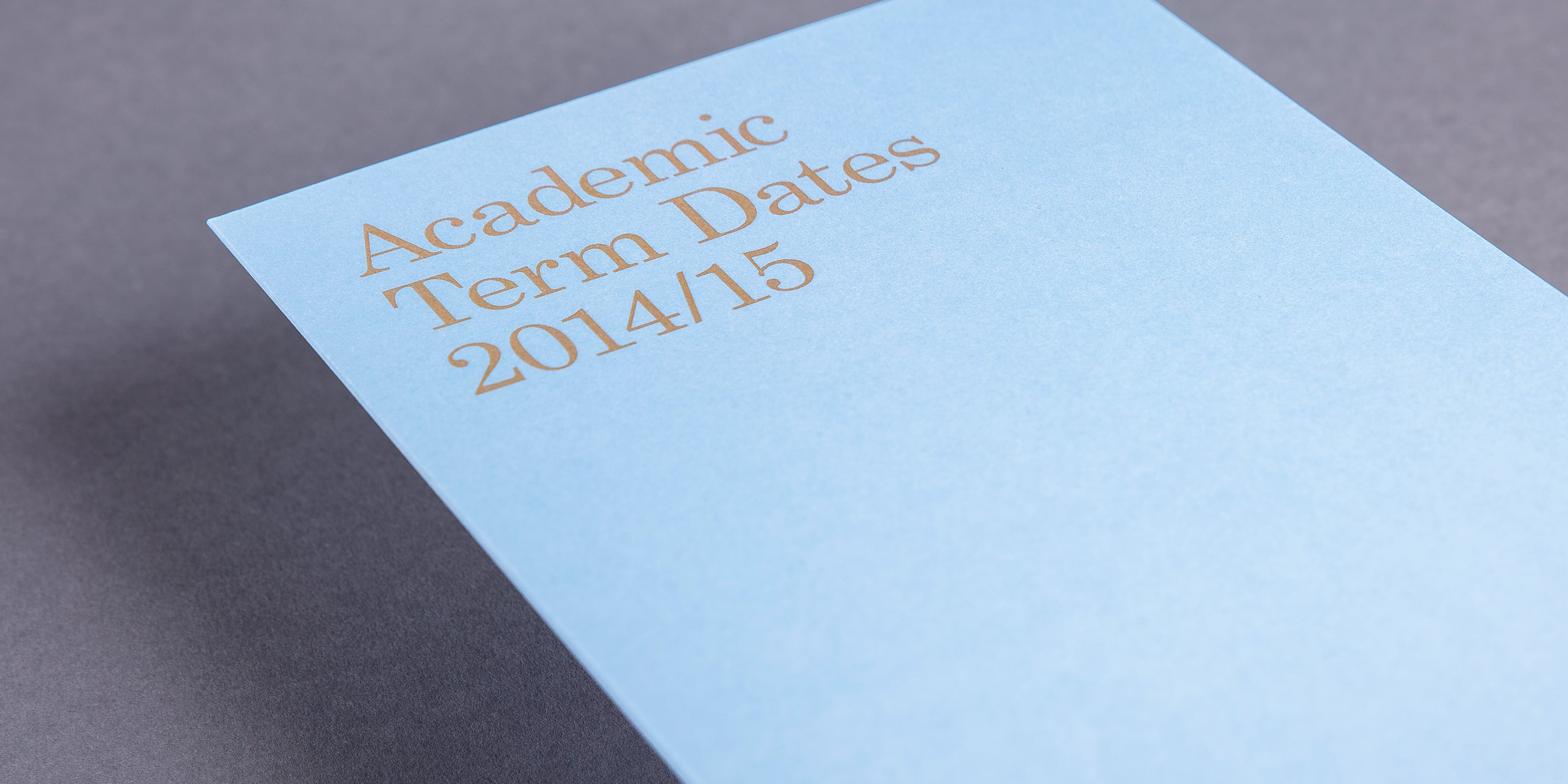 Titles were printed using gold foil in the brochure to make it stand out