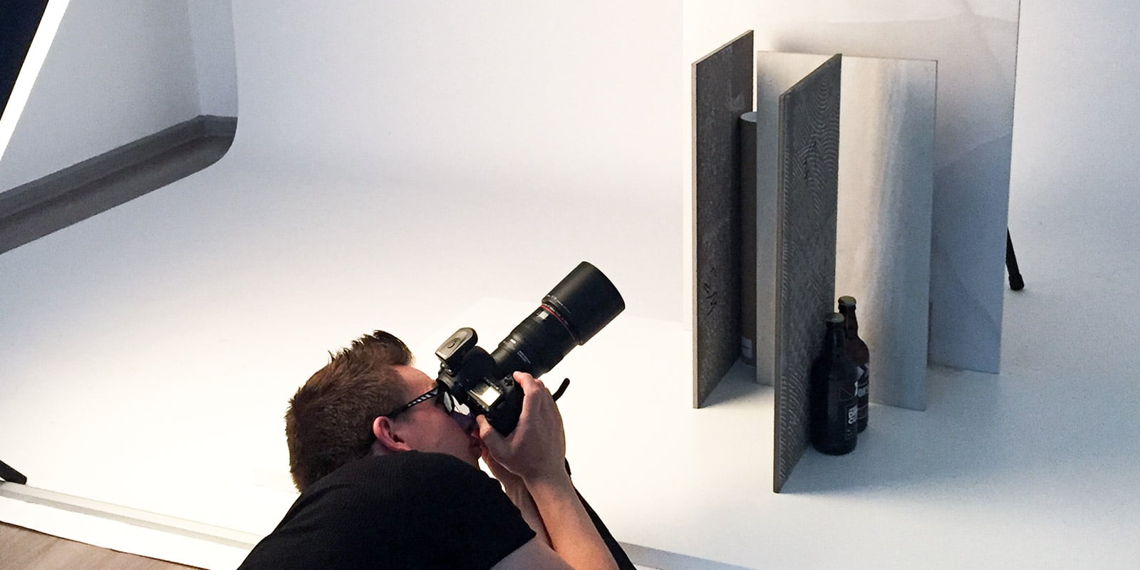 Our in-house photographer shooting the tiles to create stunning visuals