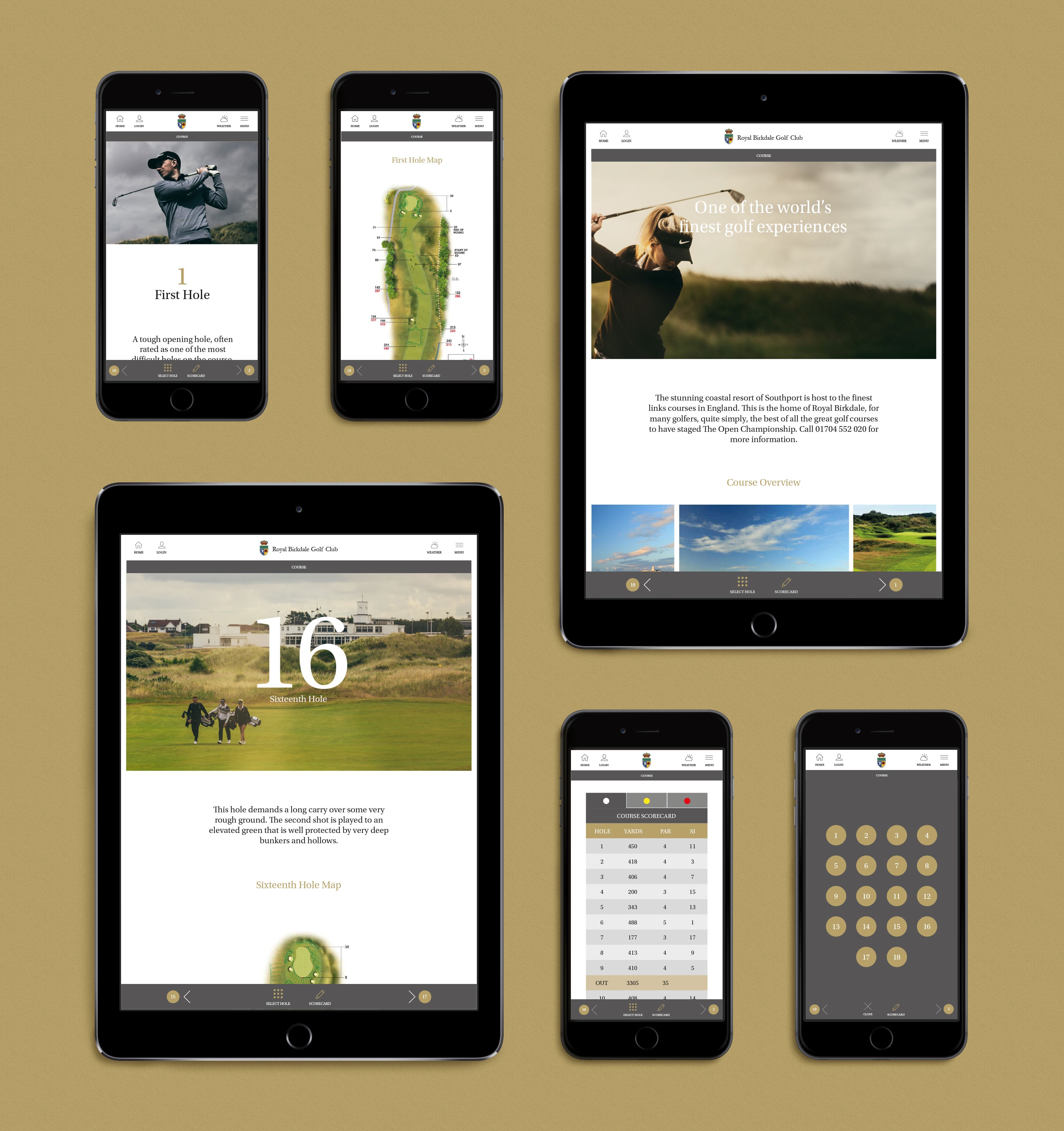 Responsive web design for Royal Birkdale Golf Club