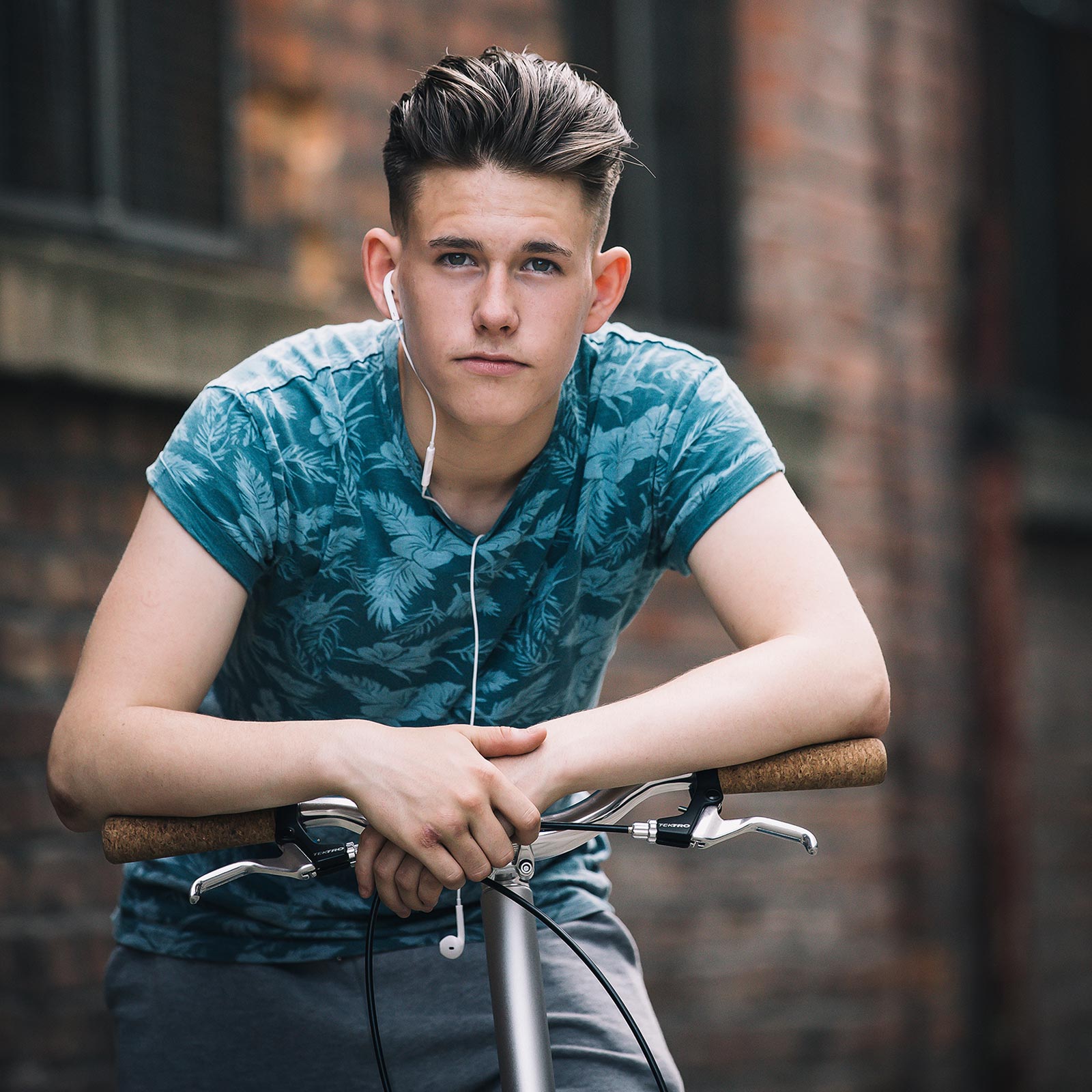 Guest rider Leon Coleman flew around Central Manchester on his Swifty while modelling the scooter during a photoshoot