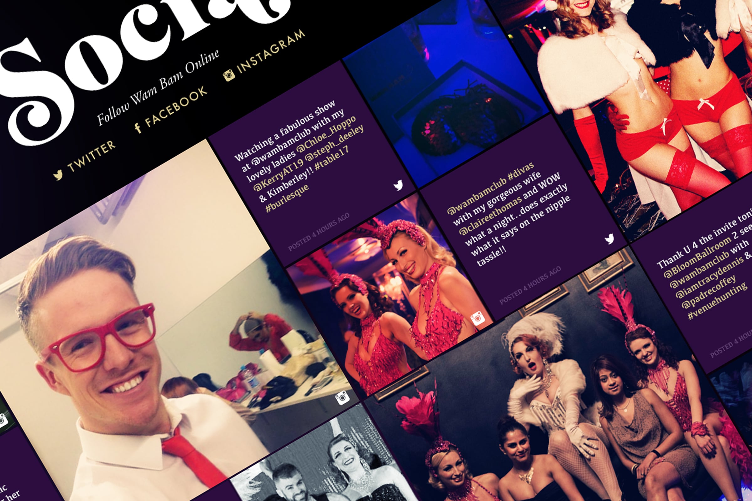 A cross-channel social wall integrating Twitter and Instagram into the website