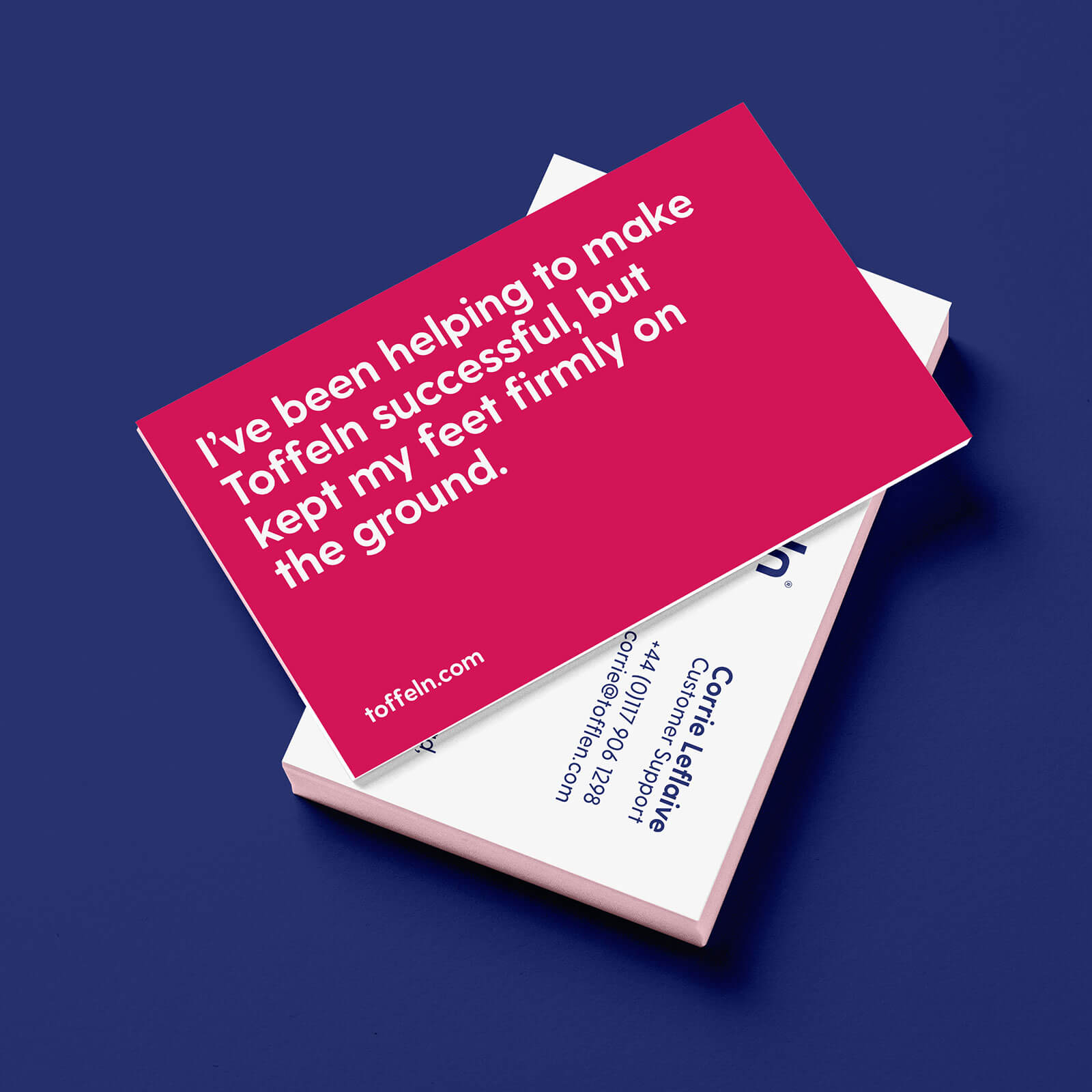 The brand campaign was supported by a new set of business card designs