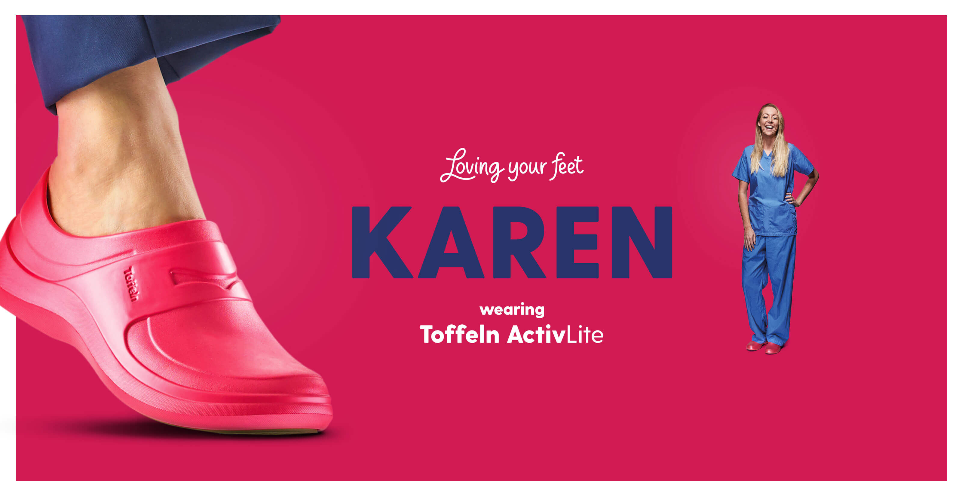 Loving your feet brand campaign - Karen wearing Toffeln ActivLite