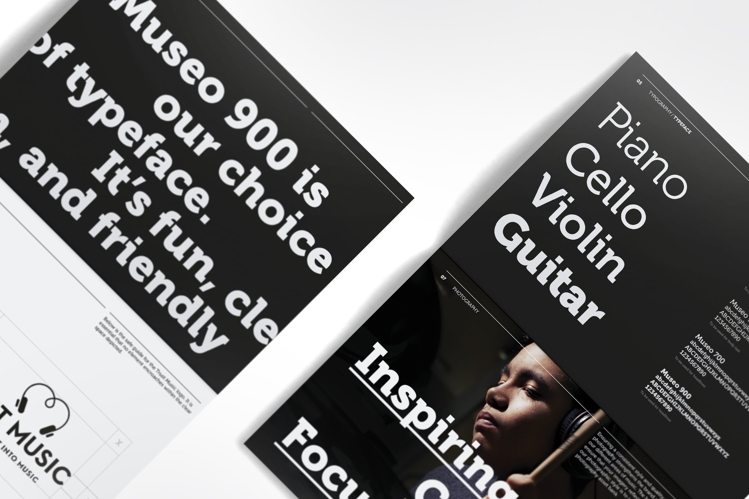 Absolute created a simple brand guidelines document for trust music, ensuring consistency within their communications