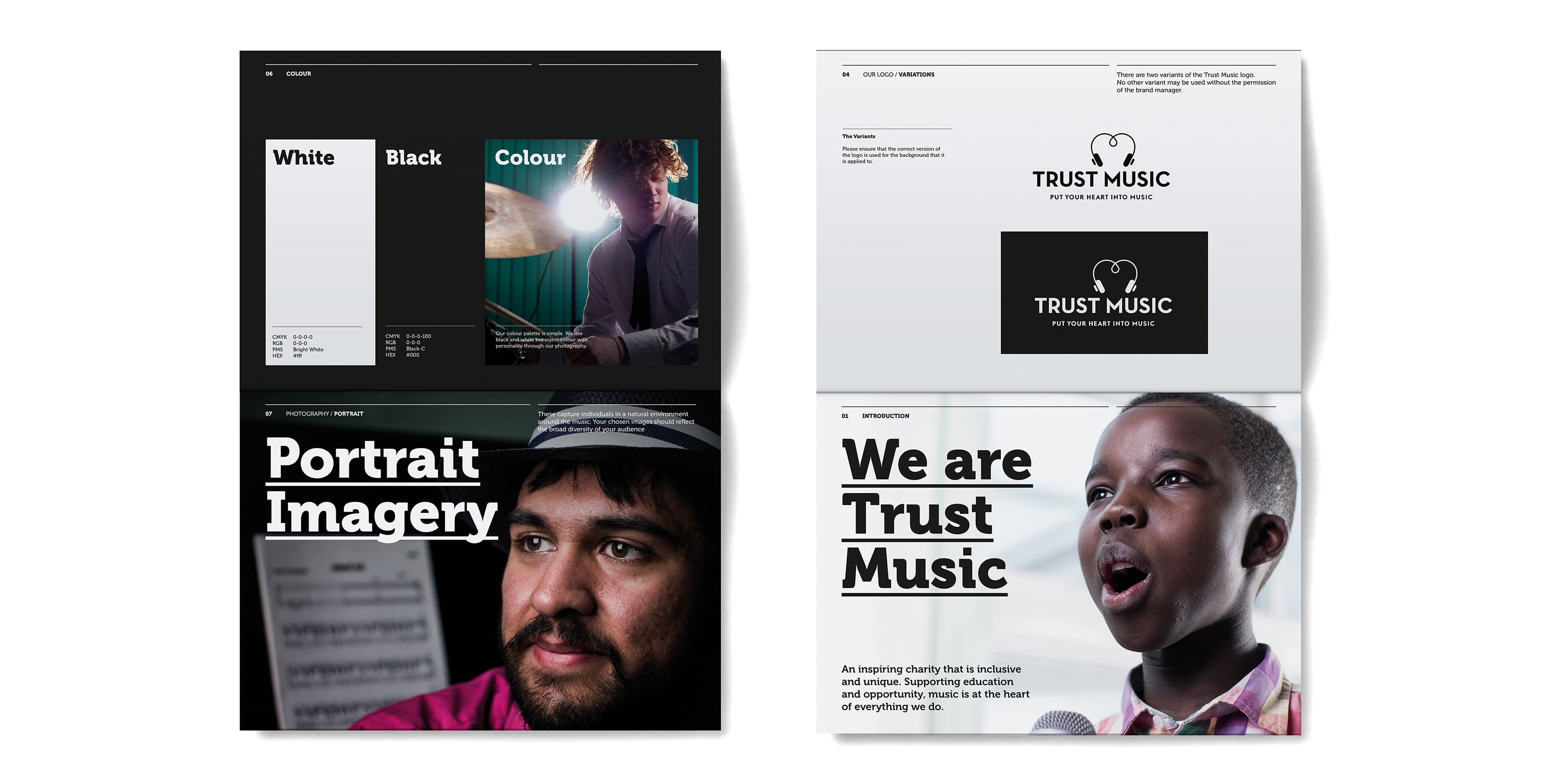 Absolute created the typography for Trust Music which were incorporated into the Brand Guidelines Document