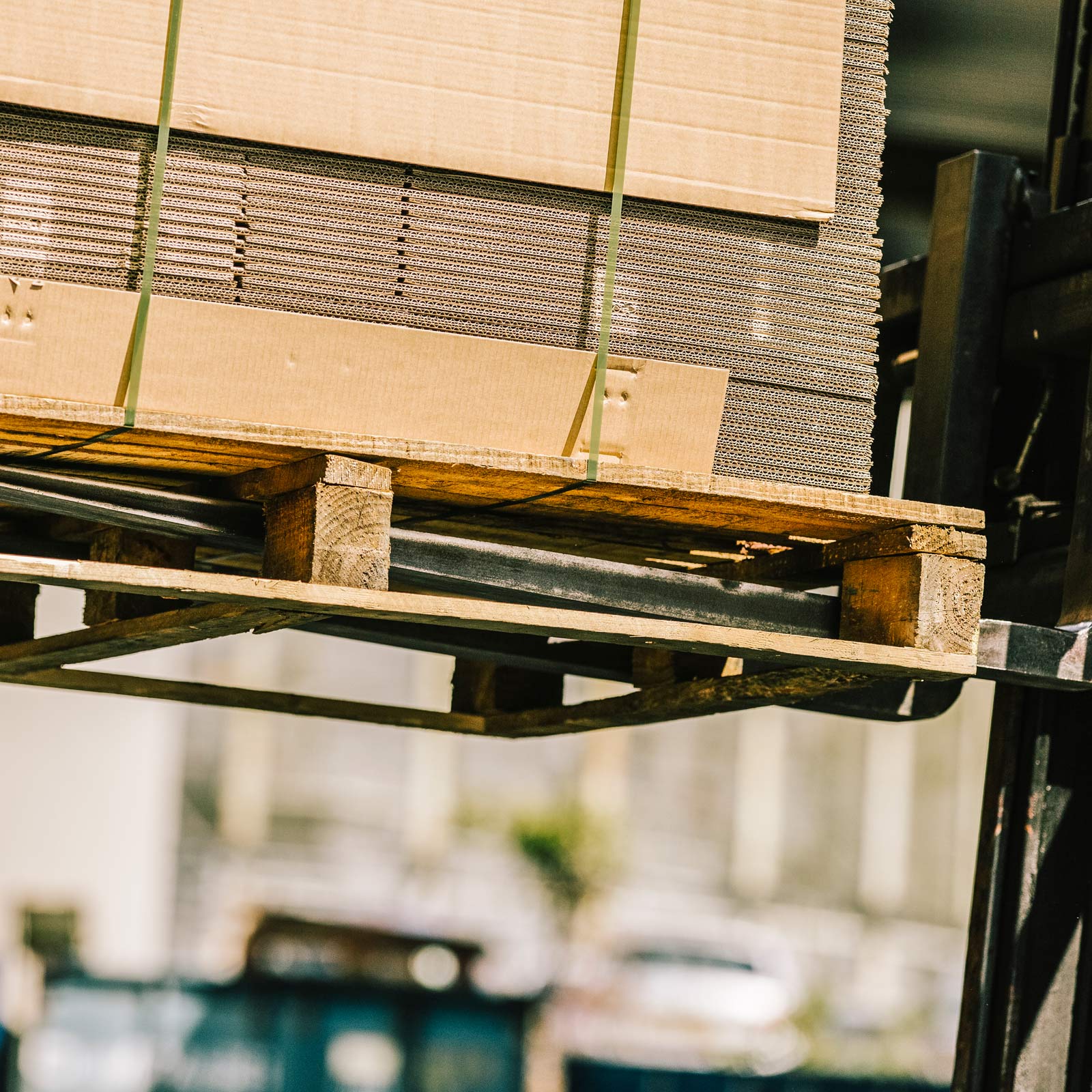 Wessex employee operating a forklift in the warehouse